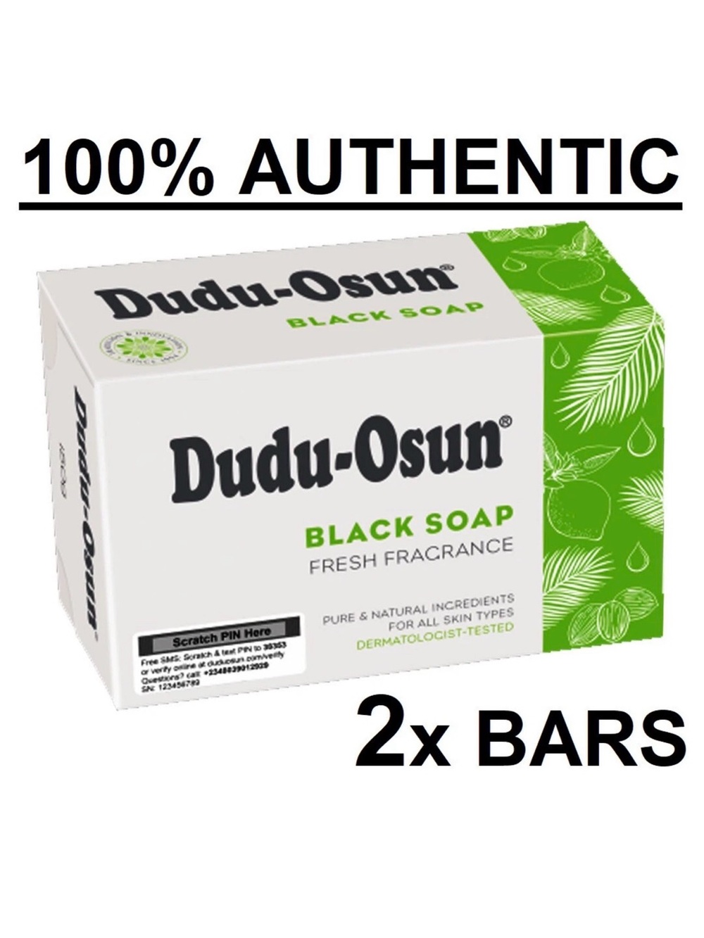 Dudu Osun African Black Soap 100% Authentic Natural Herbal Soap Bars 2 Pack⁠
